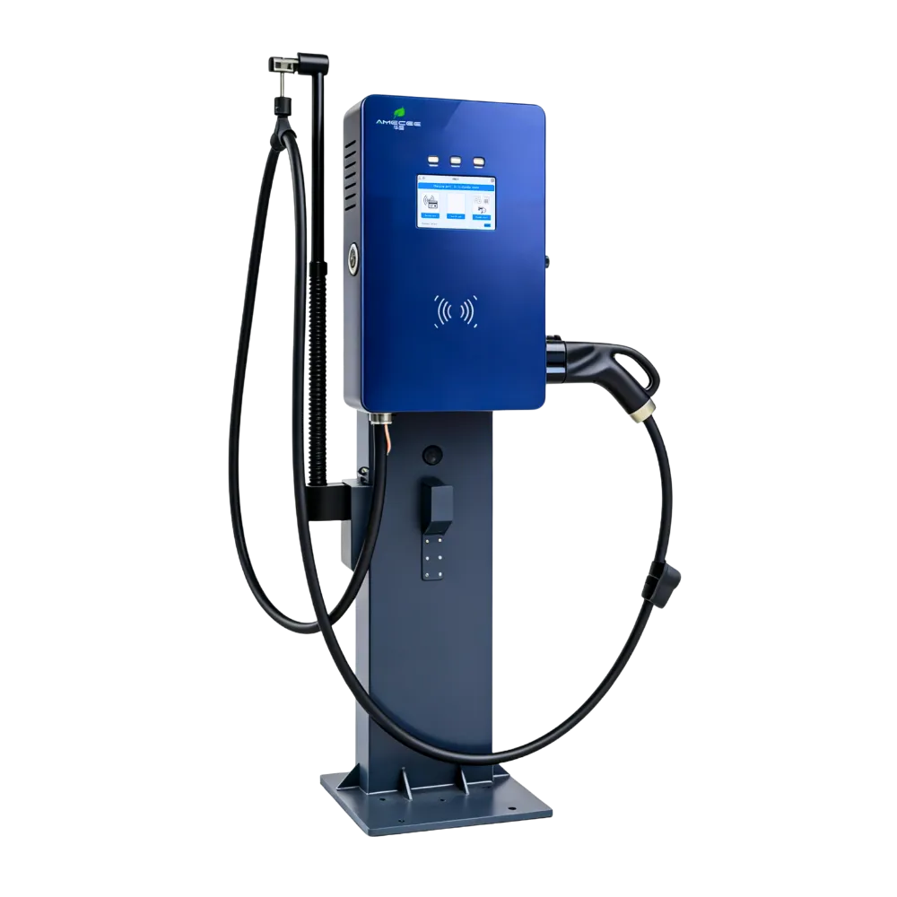 AMECEE 20kW 30kW 40kW wall-mounted DC fast charger for commercial EV charging